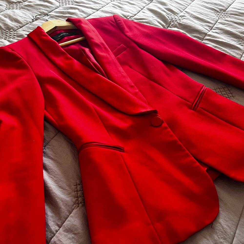 ZARA Red Tuxedo Jacket - XS